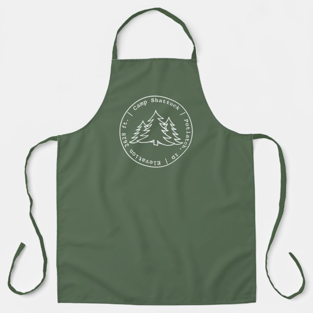 Camp Shattuck - Stamp Logo - Green Apron (Front)