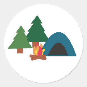 Camp Site Classic Round Sticker