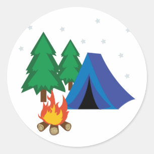 Camp Site Classic Round Sticker