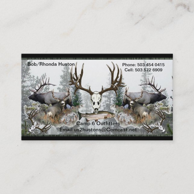Camp Six Outfitters with Steelhead 2 Business Card (Front)