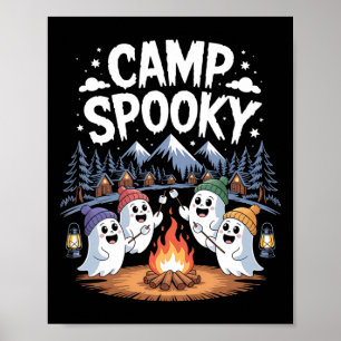 Camp Spooky Halloween Camping Hiking Men Women Kid Poster