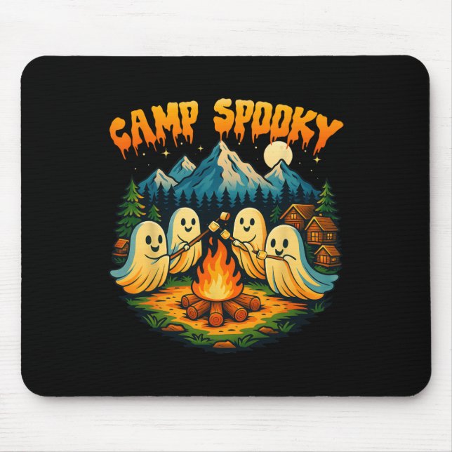 Camp Spooky Summerween Summer Halloween Cute Ghost Mouse Mat (Front)