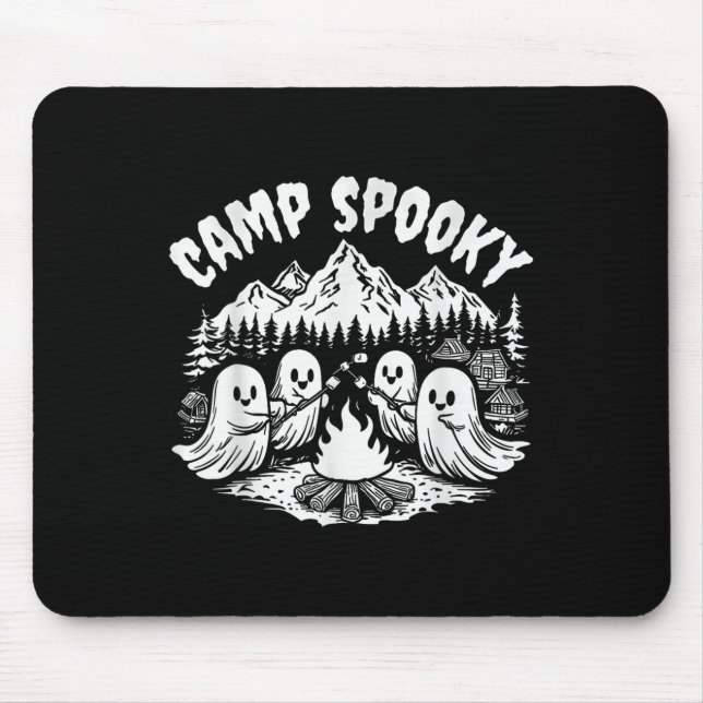 Camp Spooky Summerween Summer Halloween Cute Ghost Mouse Mat (Front)