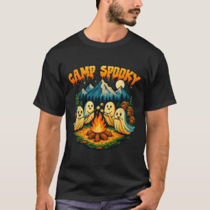 Camp Spooky Summerween Summer Halloween Cute Ghost T-Shirt