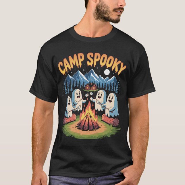 Camp Spooky Summerween Summer Halloween Ghost T-Shirt (Front)