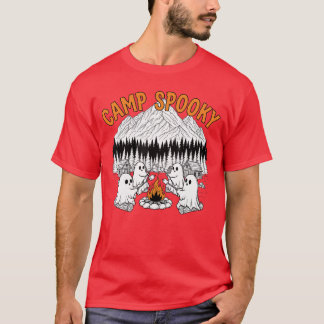 Camp Spooky Summerween Vibes Cute Ghost Retro Hall T-Shirt