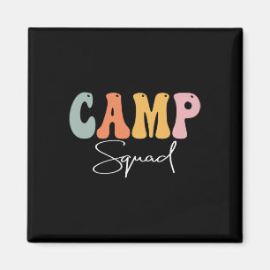 Camp Squad Retro Groovy Vintage Happy First Day Of Magnet