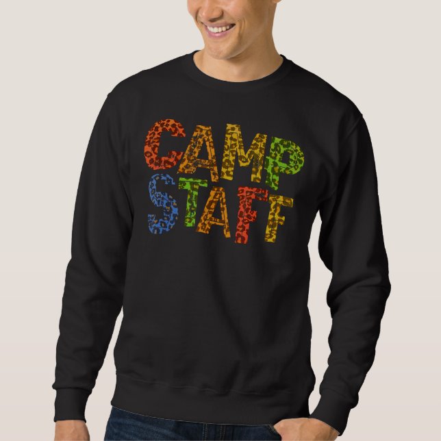 Camp Staff Leopard Print Host Summer Counsellor Te Sweatshirt (Front)
