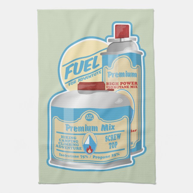 Camp Stove gas canisters Propane Butane Tea Towel (Vertical)