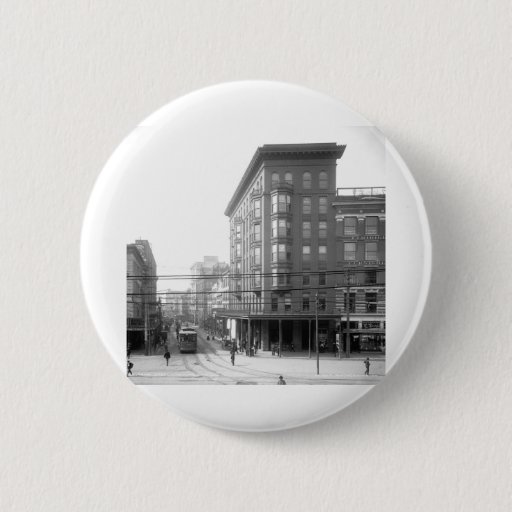 Image of Camp Street looking up from Canal Street 6 Cm Round Badge