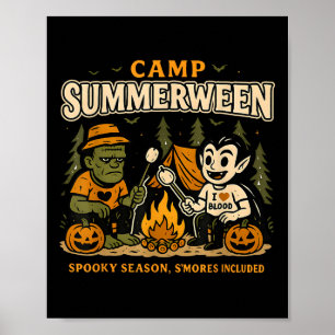 Camp Summerween Spooky Season Funny Summer Hallowe Poster