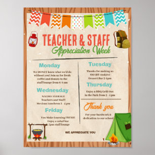 Camp Teacher and Staff Appreciation template Poster