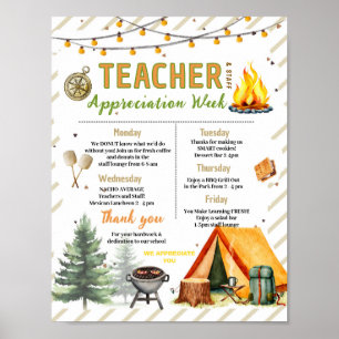 Camp Teacher Appreciation Week Itinerary Poster