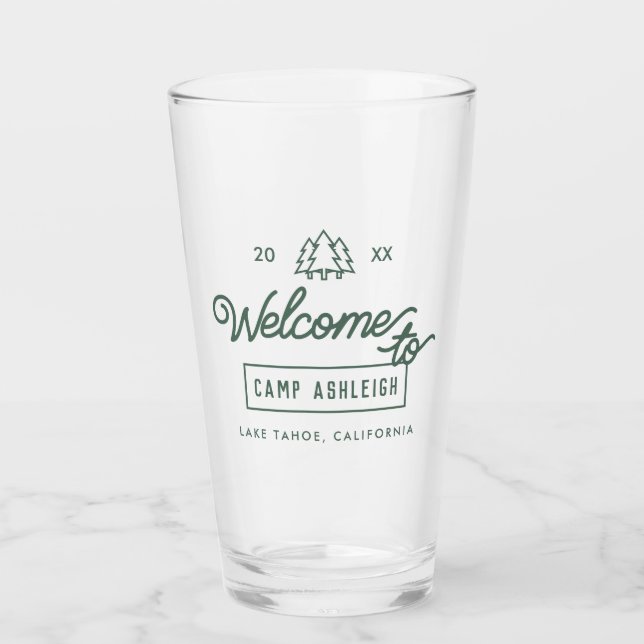 Camp Theme Bachelorette Party Glass (Front)