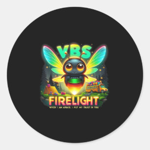 Camp Vacation Bible School Firework 2025 Vbs Camp  Classic Round Sticker