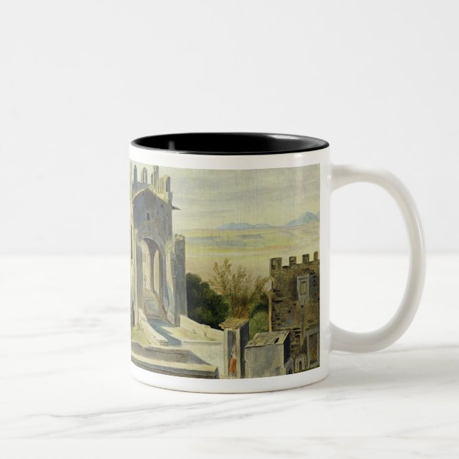 Campagna Landscape near the Nomentano Bridge Two-Tone Coffee Mug (Right)