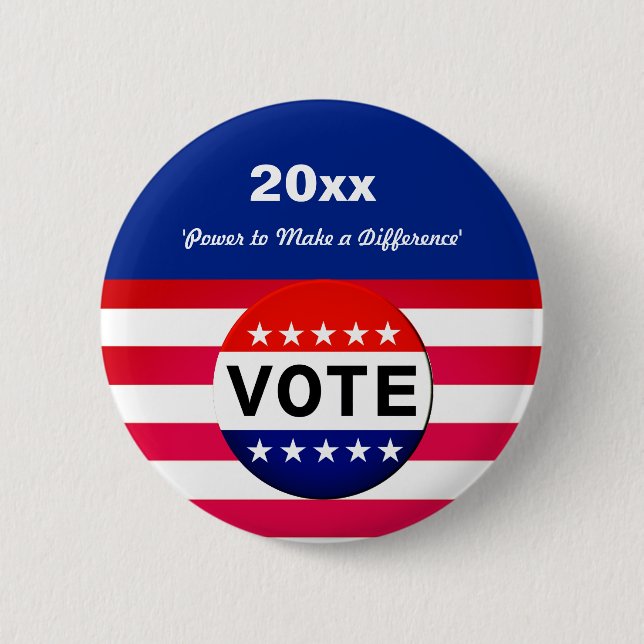Campaiging Vote Power 6 Cm Round Badge (Front)