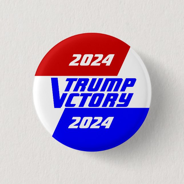 Campaign 2024 President Donald Trump victory 3 Cm Round Badge (Front)