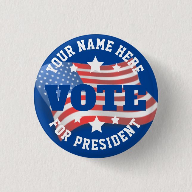 Campaign Button w/ Flag (Front)