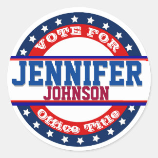 Campaign Election Template Classic Round Sticker