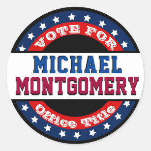 Campaign Election Template Classic Round Sticker