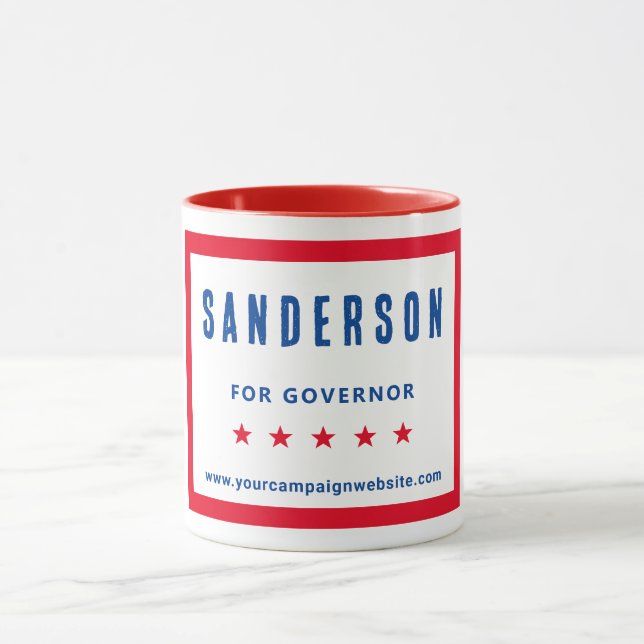 Campaign Name Red White Blue Political Election Mug (Center)