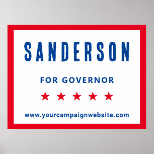 Campaign Name Red White Blue Political Election Poster
