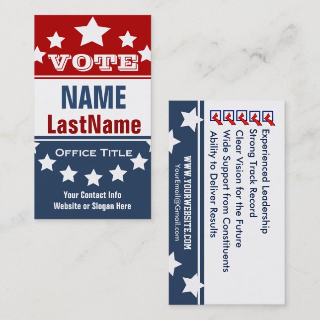 Campaign Political Template Business Card (Front/Back)