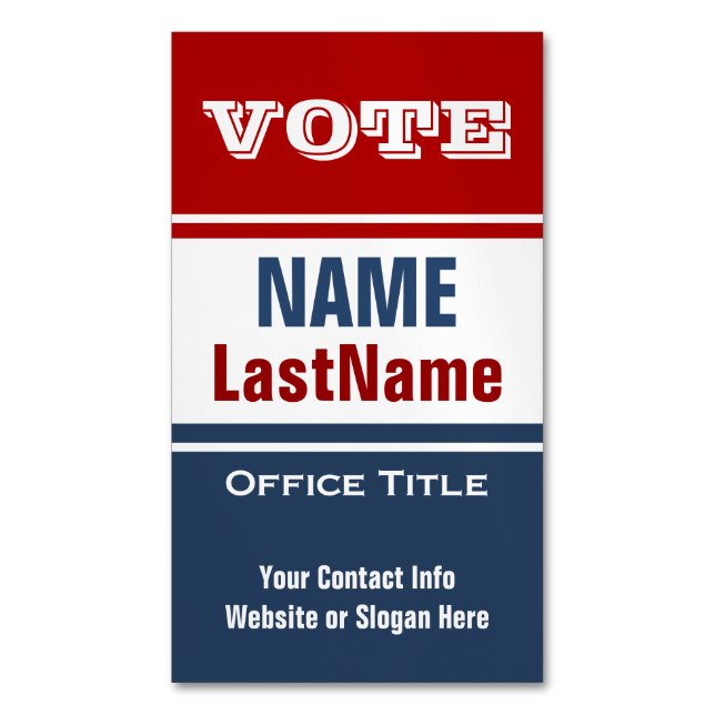 Campaign Political Template  Business Card Magnet (Front Vertical)