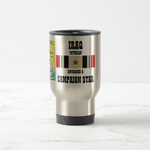 CAMPAIGN STAR IRAQ VETERAN TRAVEL MUG