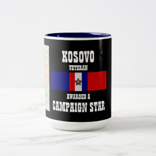 CAMPAIGN STAR KOSOVO VETERAN Two-Tone COFFEE MUG