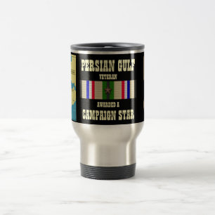 CAMPAIGN STAR PERSIAN GULF WAR VETERAN TRAVEL MUG