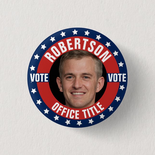 Campaign Template Custom Photo 3 Cm Round Badge (Front)