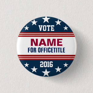 Campaign Template Stars Stripes 3 Cm Round Badge