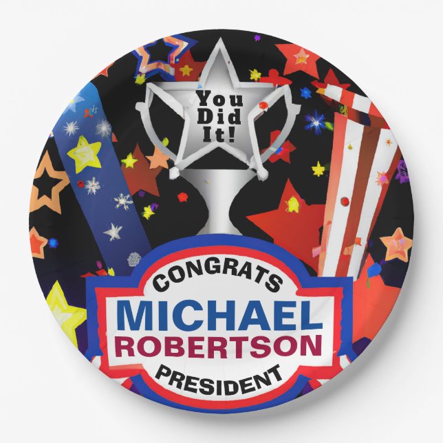 Campaign Winner Congratulations Paper Plate (Front)