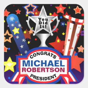 Campaign Winner Congratulations Square Sticker