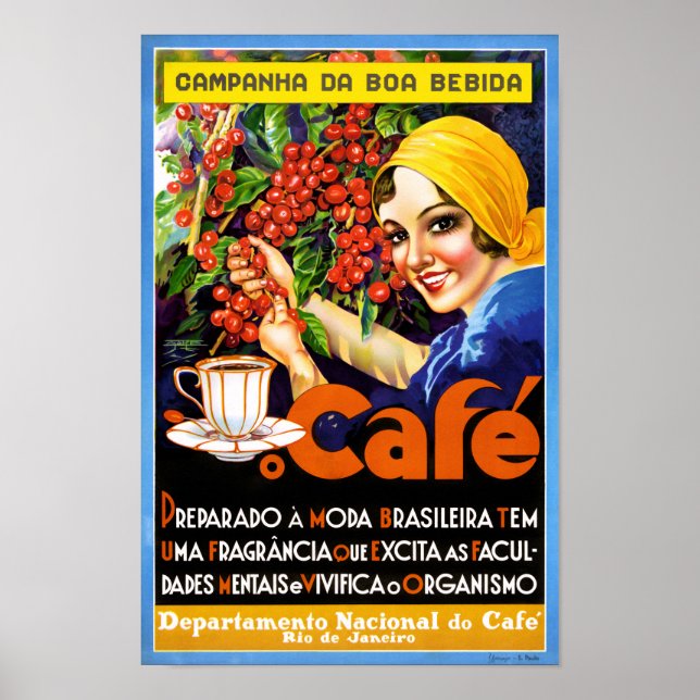 Campanha Da Boa Bebida Coffee Vintage Ad Poster (Front)