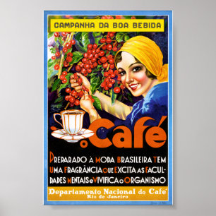 Campanha Da Boa Bebida Coffee Vintage Ad Poster