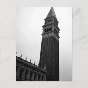 Campanile Piazza San Marco Black White Italy Tour Postcard