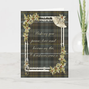 Campbell Argyle Weathered Tartan Christmas Holiday Card