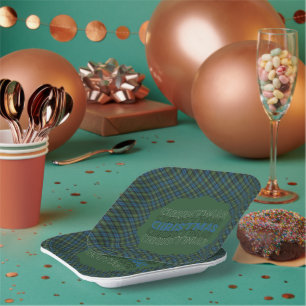 Campbell Argyll Ancient Scottish Tartan Christmas  Paper Plate