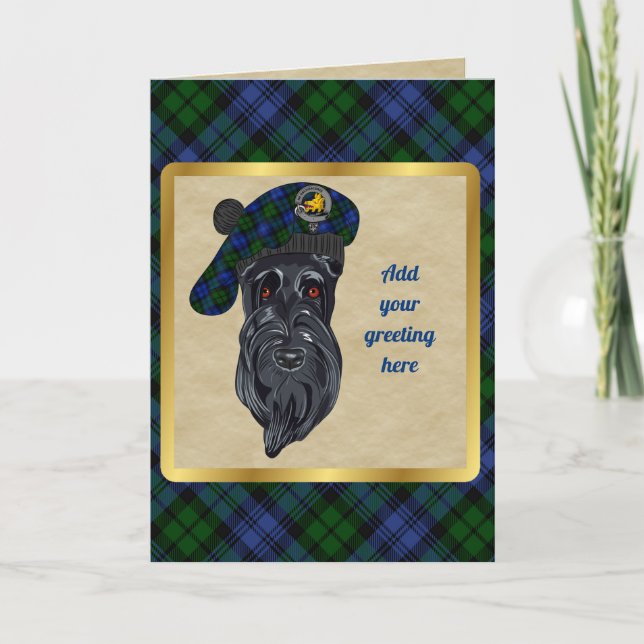 Campbell Badge & Tartan Personalised Card (Front)