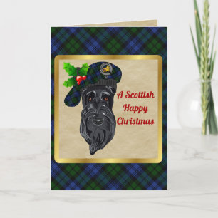 Campbell Badge & Tartan Personalised Christmas Card