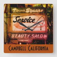 Campbell CA Historic Town Square Vintage Sign Squa