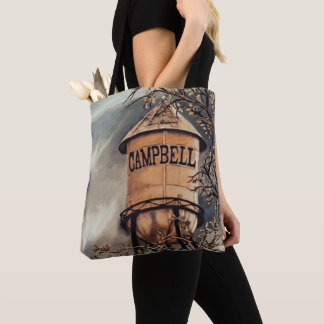 Campbell CA Water Tower Brushed Polyester Tote