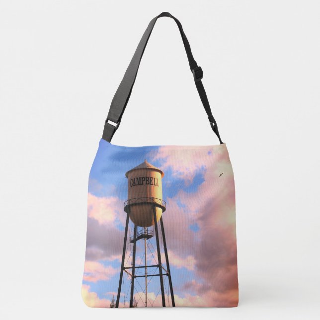 Campbell CA Water Tower Brushed Polyester Tote (Back)