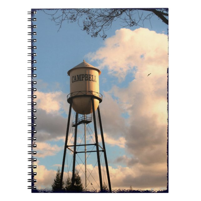 Campbell CA Water Tower Spiral Notebook (Front)