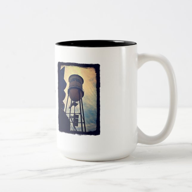Campbell CA Water Tower Two Tone Mug (Right)