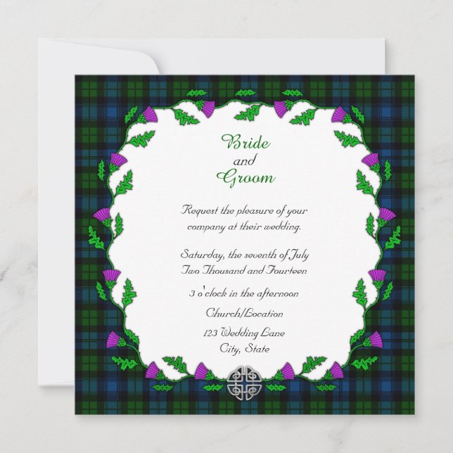 Campbell Celtic Wedding Invitation (Front)