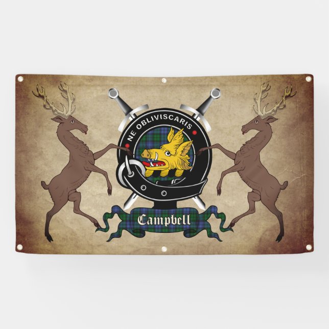 Campbell Clan Badge 3x5 Banner (Horizontal)